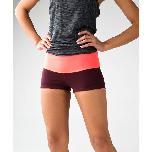Lululemon Peach Bordeaux Reversible Sweat Wicking Boogie Short Shorts 2 - Picture 1 of 9